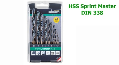 ALPEN SERIE PUNTE ALPEN HSS SPRINT MM1-10 PZ10 - 10 pezzi in astuccio PVC