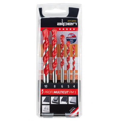 ALPEN SERIE PUNTE MURO ALPEN STEIN MM4-10 PZ.5 - 5 pezzi-astuccio PVC