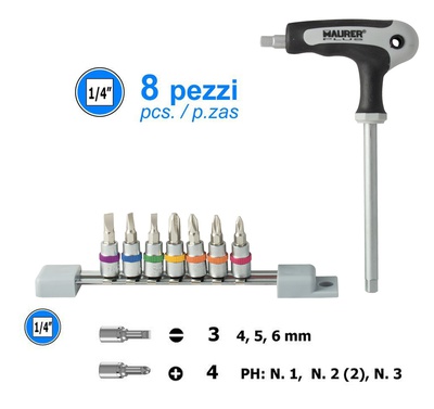 MAURER PLUS BUSSOLE INSERTI M.PLUS TG/PH C/IMP 8PZ - 8 pezzi; inserti a taglio e croce PH